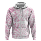 Pink New Zealand Puhoro Maori Tattoo Zip Hoodie