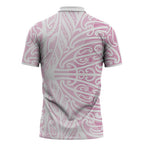 Pink New Zealand Puhoro Maori Tattoo Zipper Polo Shirt