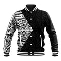 Black New Zealand Puhoro Maori Tattoo Baseball Jacket