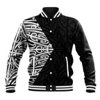 Black New Zealand Puhoro Maori Tattoo Baseball Jacket