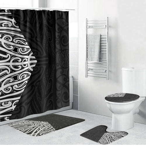 Black New Zealand Puhoro Maori Tattoo Bathroom Set