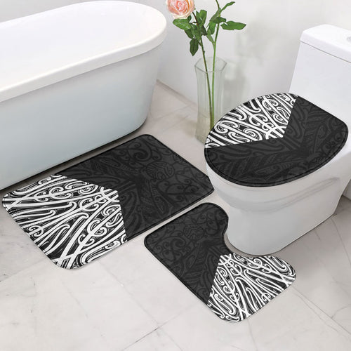 Black New Zealand Puhoro Maori Tattoo Bathroom Set