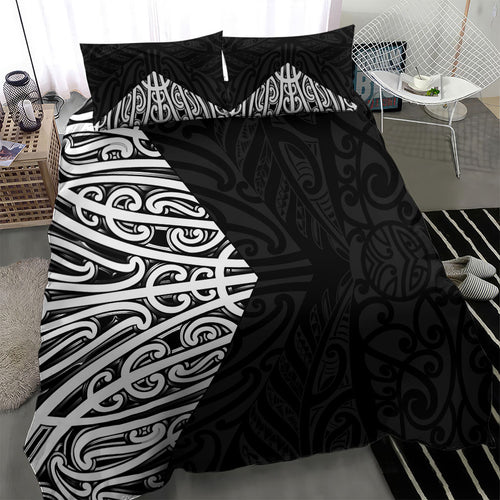 Black New Zealand Puhoro Maori Tattoo Bedding Set
