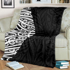 Black New Zealand Puhoro Maori Tattoo Blanket