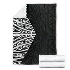 Black New Zealand Puhoro Maori Tattoo Blanket