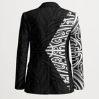 Black New Zealand Puhoro Maori Tattoo Blazer