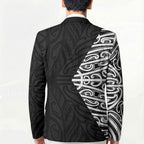 Black New Zealand Puhoro Maori Tattoo Blazer