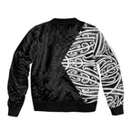 Black New Zealand Puhoro Maori Tattoo Bomber Jacket