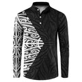Black New Zealand Puhoro Maori Tattoo Button Sweatshirt