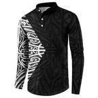 Black New Zealand Puhoro Maori Tattoo Button Sweatshirt