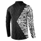 Black New Zealand Puhoro Maori Tattoo Button Sweatshirt