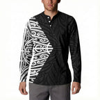 Black New Zealand Puhoro Maori Tattoo Button Sweatshirt
