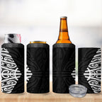 Black New Zealand Puhoro Maori Tattoo 4 in 1 Can Cooler Tumbler