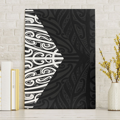 Black New Zealand Puhoro Maori Tattoo Canvas Wall Art