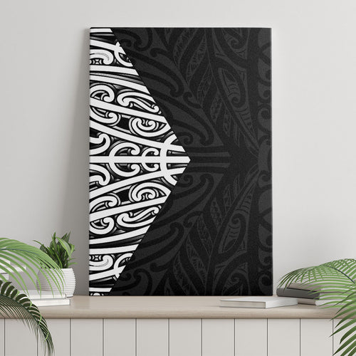 Black New Zealand Puhoro Maori Tattoo Canvas Wall Art