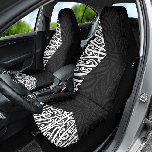 Black New Zealand Puhoro Maori Tattoo Car Seat Cover
