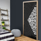 Black New Zealand Puhoro Maori Tattoo Door Cover