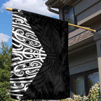 Black New Zealand Puhoro Maori Tattoo Garden Flag