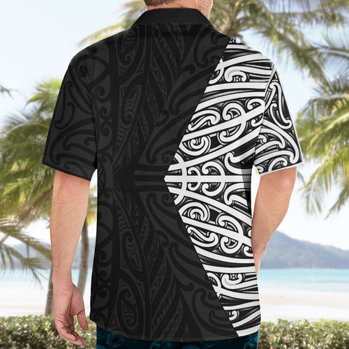Black New Zealand Puhoro Maori Tattoo Hawaiian Shirt