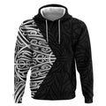 Black New Zealand Puhoro Maori Tattoo Hoodie
