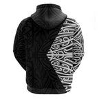 Black New Zealand Puhoro Maori Tattoo Hoodie