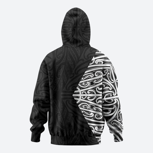 Black New Zealand Puhoro Maori Tattoo Hoodie