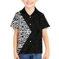 Black New Zealand Puhoro Maori Tattoo Kid Hawaiian Shirt