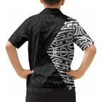 Black New Zealand Puhoro Maori Tattoo Kid Hawaiian Shirt LT14