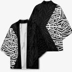 Black New Zealand Puhoro Maori Tattoo Kimono