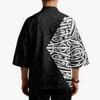 Black New Zealand Puhoro Maori Tattoo Kimono