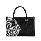 Black New Zealand Puhoro Maori Tattoo Leather Bag