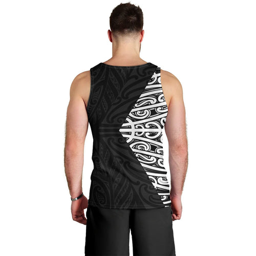 Black New Zealand Puhoro Maori Tattoo Men Tank Top
