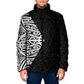 Black New Zealand Puhoro Maori Tattoo Padded Jacket