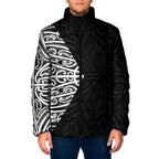 Black New Zealand Puhoro Maori Tattoo Padded Jacket