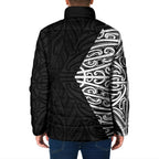 Black New Zealand Puhoro Maori Tattoo Padded Jacket