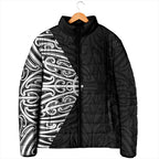 Black New Zealand Puhoro Maori Tattoo Padded Jacket