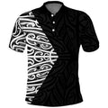 Black New Zealand Puhoro Maori Tattoo Polo Shirt