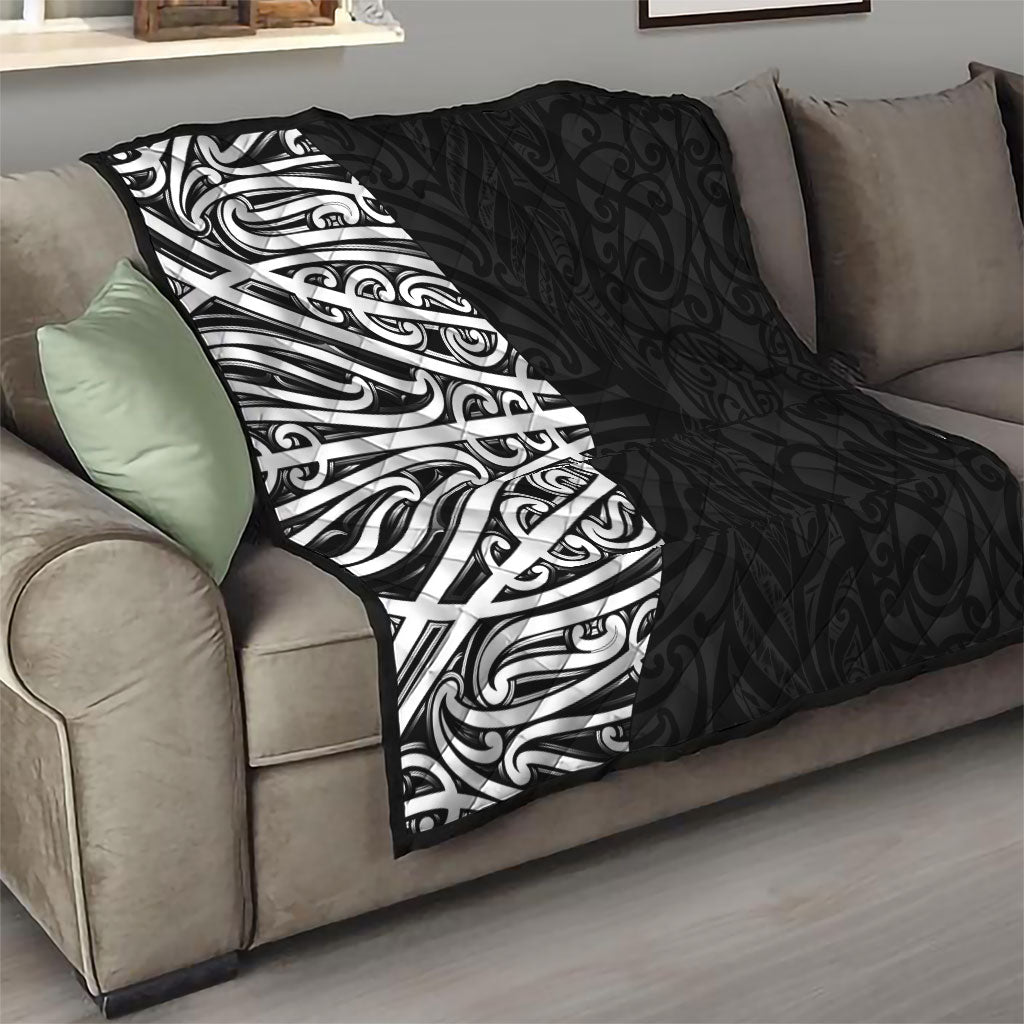 Black New Zealand Puhoro Maori Tattoo Quilt