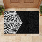Black New Zealand Puhoro Maori Tattoo Rubber Doormat