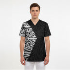 Black New Zealand Puhoro Maori Tattoo Scrub Top