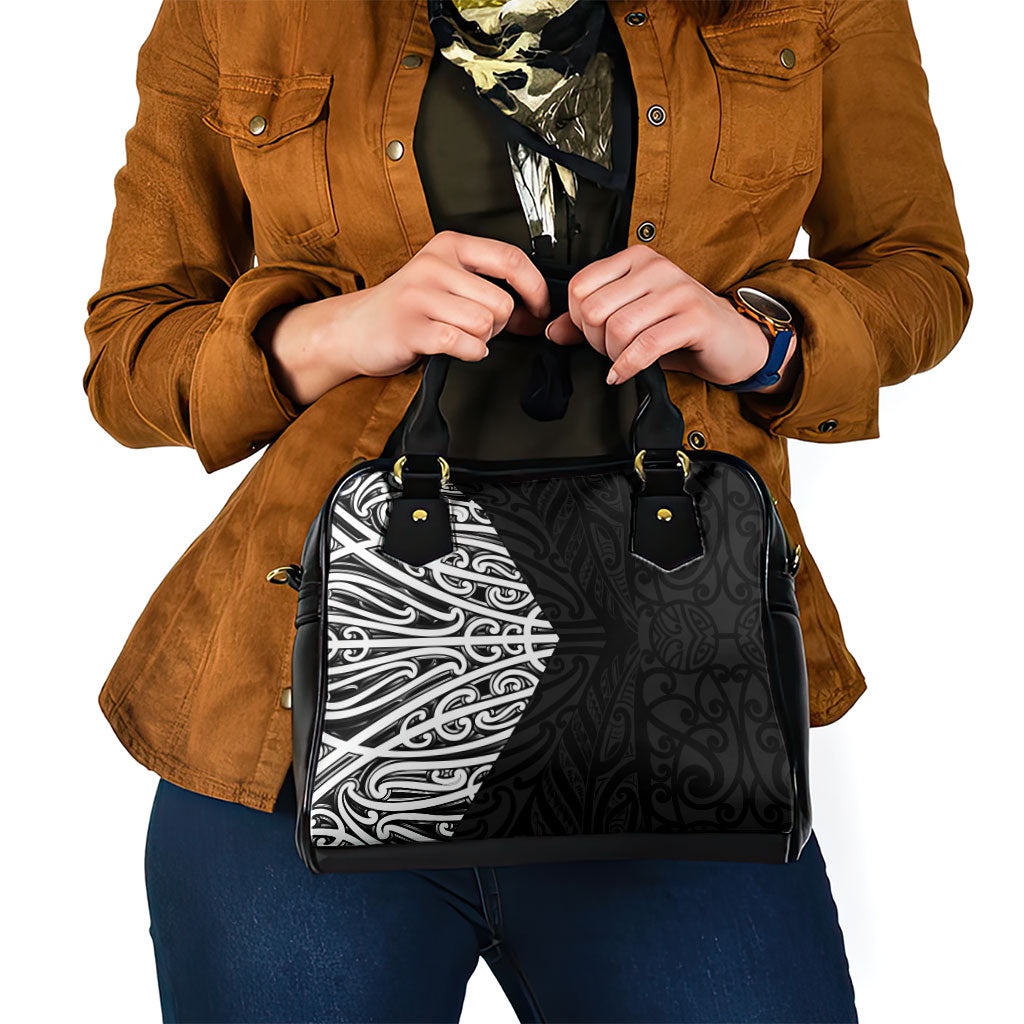Black New Zealand Puhoro Maori Tattoo Shoulder Handbag