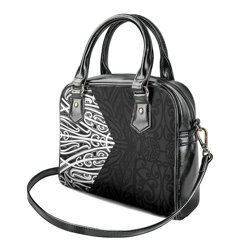 Black New Zealand Puhoro Maori Tattoo Shoulder Handbag