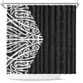 Black New Zealand Puhoro Maori Tattoo Shower Curtain