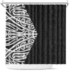 Black New Zealand Puhoro Maori Tattoo Shower Curtain