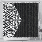 Black New Zealand Puhoro Maori Tattoo Shower Curtain