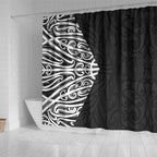 Black New Zealand Puhoro Maori Tattoo Shower Curtain