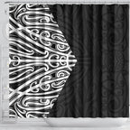 Black New Zealand Puhoro Maori Tattoo Shower Curtain