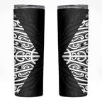 Black New Zealand Puhoro Maori Tattoo Skinny Tumbler