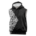Black New Zealand Puhoro Maori Tattoo Sleeveless Hoodie