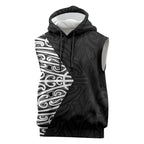 Black New Zealand Puhoro Maori Tattoo Sleeveless Hoodie